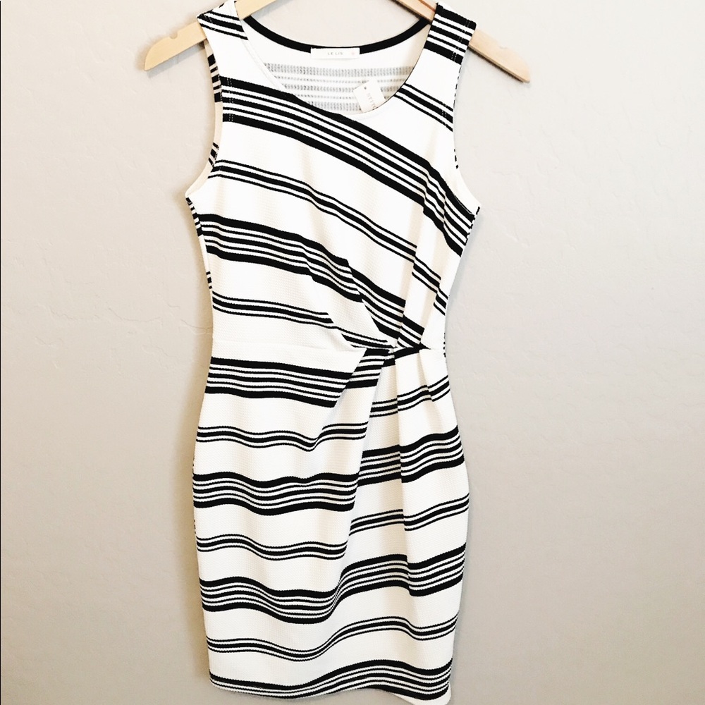 White and Black Striped Dress